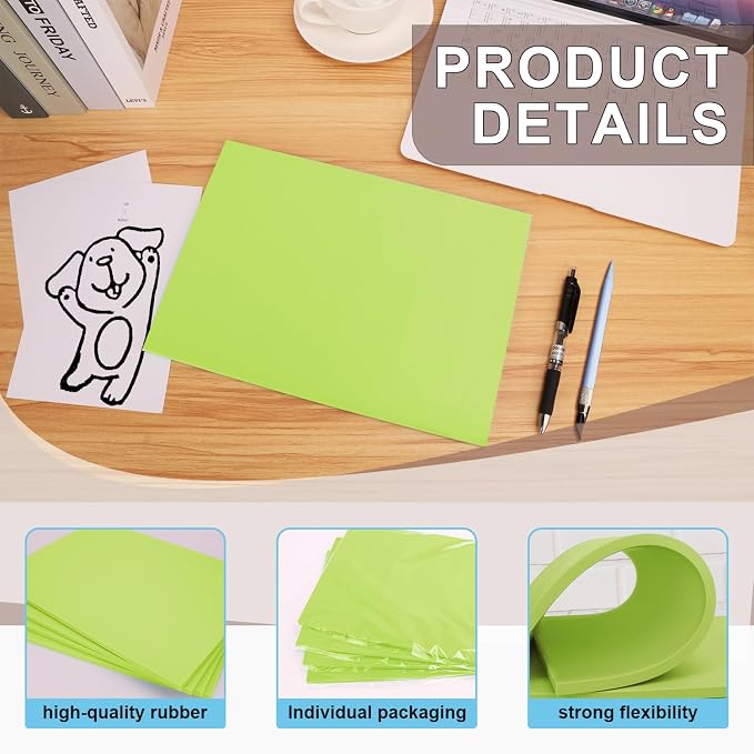 4 Pcs 8.5"x11" Rubber Carving Blocks, A4 Linoleum Blocks, Stamp Carving Blocks - Image 7