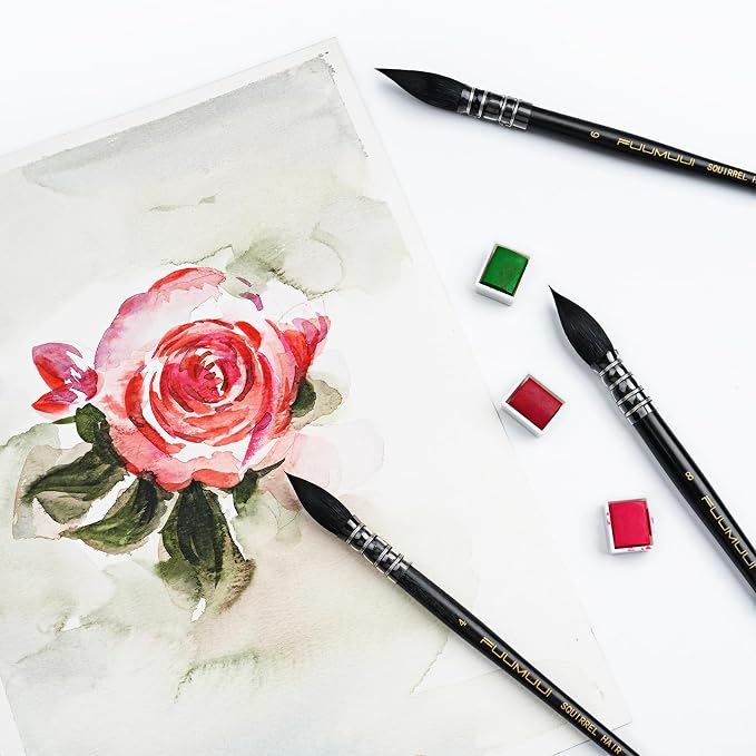 Professional Watercolor Brush, Fuumuui Natural Squirrel Hair Mop Brush - Image 7