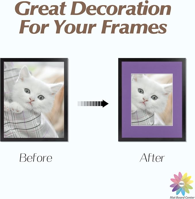 Mat Board Center, 11x14 for 8x10 Purple Color Mats - Image 6