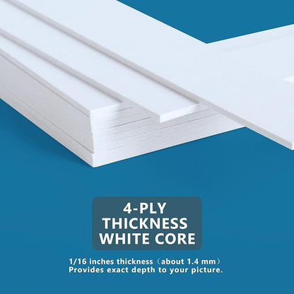Somime 10 Pack Pre-Cut 11 x 14 White Picture Mats - Image 4