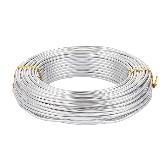 FASHEWELRY 82 ft Aluminum Craft Wire 9 Gauge Silver Metal Bendable Sculpting by FASHEWELRY