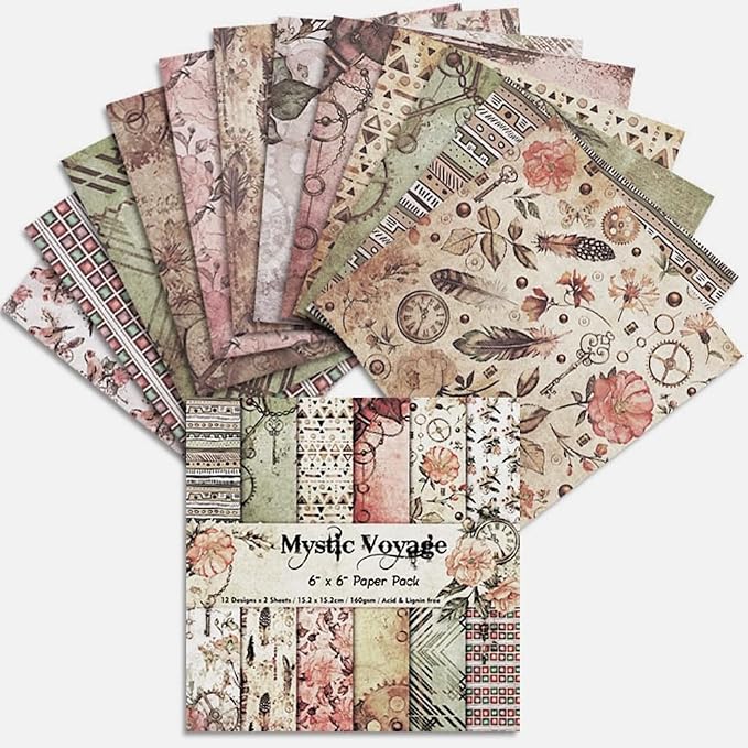 Vintage Steampunk & Bohemian Scrapbook Paper Pad by SXUSALLC