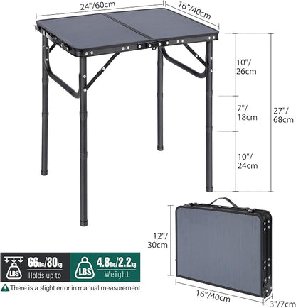 RedSwing Small Folding Table Adjustable Height, Lightweight and Portable - Image 3