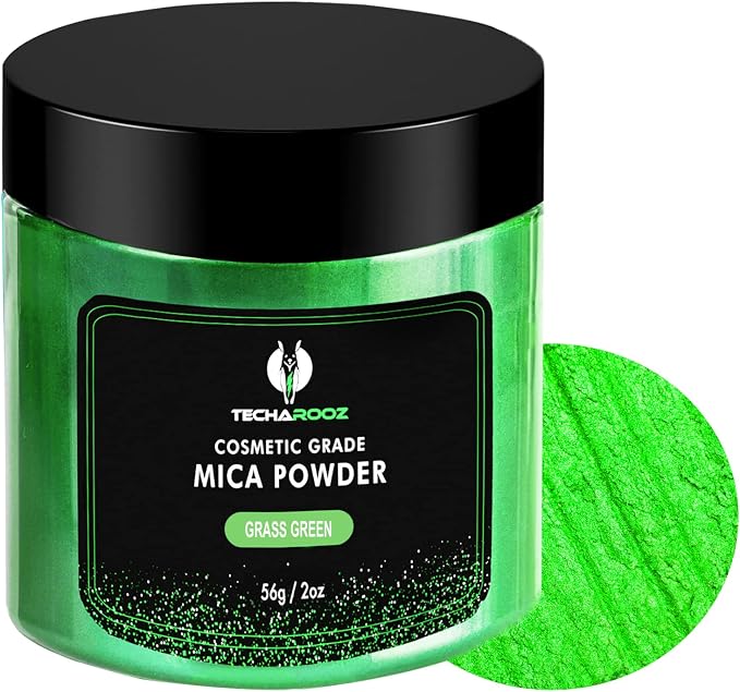 Grass Green Mica Powder for Epoxy Resin 56g / 2oz. Jar by TECHAROOZ