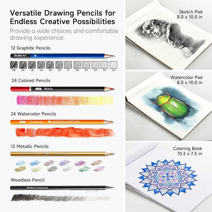 Shuttle Art 103 PCS Drawing Kit, Professional Drawing Supplies - Image 3