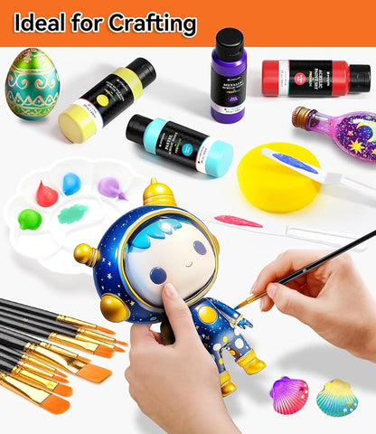 64 PCS Classic & Pastel & Metallic & Glow in the Dark Acrylic Paint Set - Image 8