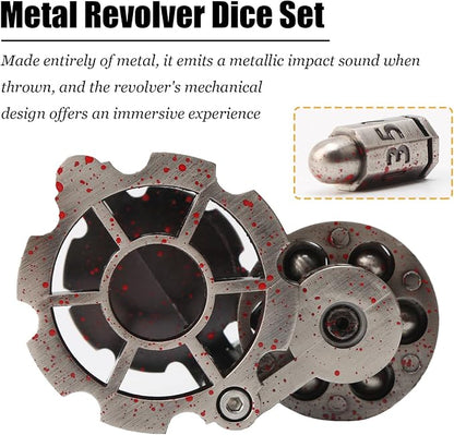 Bullet Dice, Revolver Bullet Metal Dice Set - Image 3
