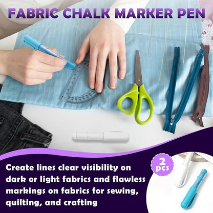 2PCS Sewing Chalk for Fabric, Wipeable and Washable Fabric Chalk for Sewing - Image 2