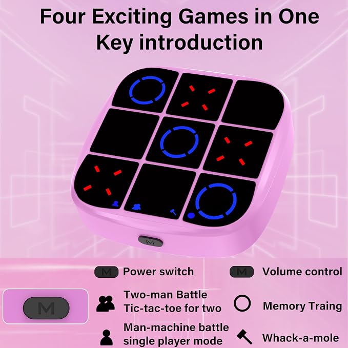 Tic-Tac-Toe Bolt Game, 4-in-1 Handheld Puzzle Games Console, Electronic - Image 2