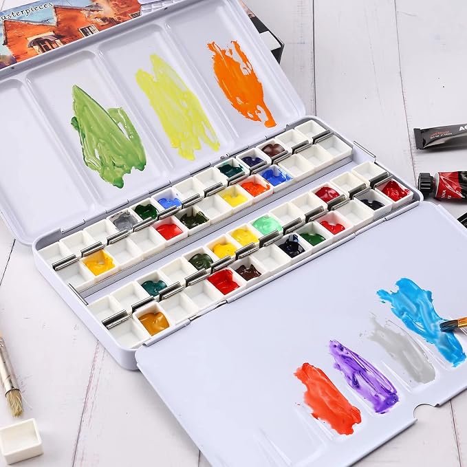 LOONENG Empty Watercolor Palette, Empty Watercolor Tin - Image 5