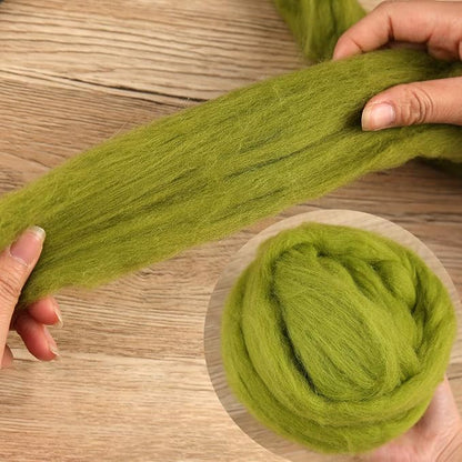 3.53oz Wool Roving Yarn, Wool Felting Supplies, Pure Wools, Chunky Yarn - Image 4