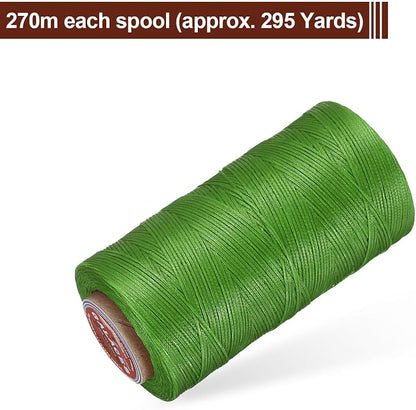 uxcell Flat Leather Sewing Waxed Thread, 270m / 295 Yards Polyester Wax String - Image 3