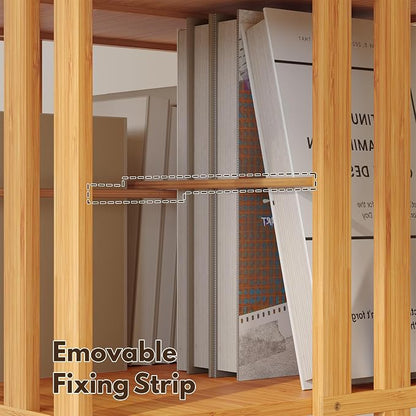 YOWOS Rotating Bookshelf Tower, 360 Display Spinning Bookcase, Bamboo Bookshelf - Image 7