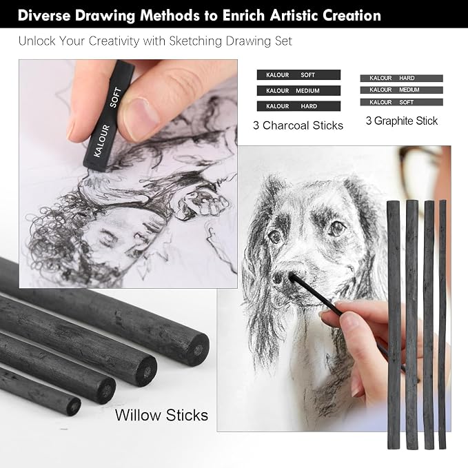 39pcs Drawing Pencil Set, Professional Sketch Pencils, Eraser Brush Pen - Image 4