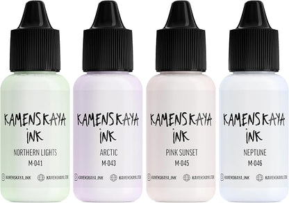 Alcohol Ink Set #15: Matched Color Combination of Alcohol Inks by Kamenskaya