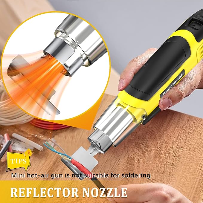 Mini Heat Gun, 500W 2-Temp 662°F-932°F Fast Heat Hot Air Gun - Image 5