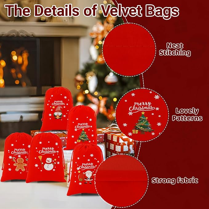 Tapleap Velvet Coth Christmas Bags - Image 3