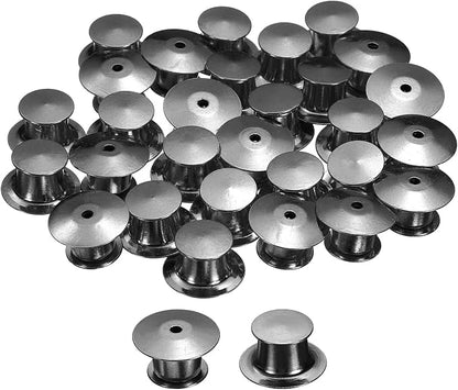 uxcell 40Pcs Metal Locking Pin Backs, Pin Keepers Locking Clasp Flat Head Clamp by uxcell