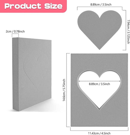 BAOFALI 15 Pcs Large Stamping Foam Grey Moldable Heart Foam Stamps Plastic Dry - Image 2