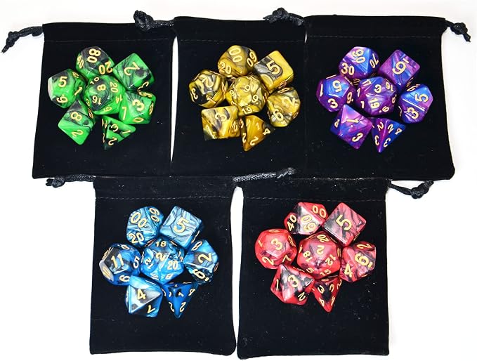 SmartDealsPro 5 x 7-Die Double-Colors Polyhedral Dice Sets - Image 3