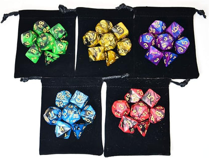 SmartDealsPro 5 x 7-Die Double-Colors Polyhedral Dice Sets - Image 3