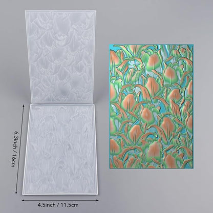 BAOFALI 3D Embossing Folder for Card Making, Leaves Plastic Texture Fades - Image 2