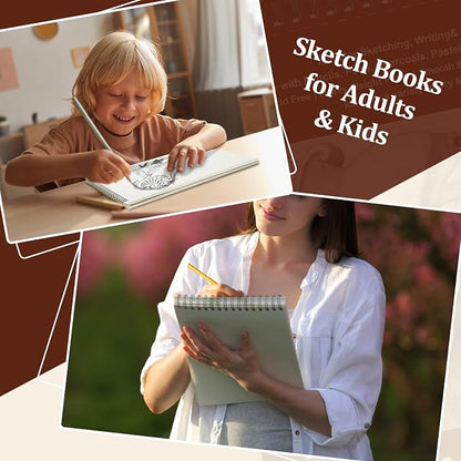 TKOOFN 5.5" x 8.5" Sketch Book, 600 Sheet Top Spiral Bound Premium Sketchbook - Image 7