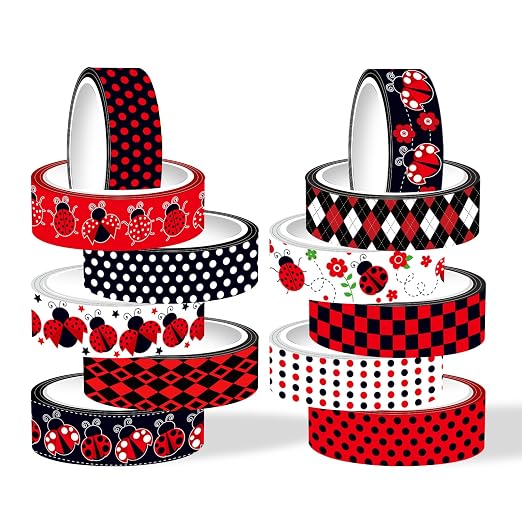 12 Rolls Insect Washi Tape, Seven Star Ladybug Masking Tape, Scrapbooking by Unknown