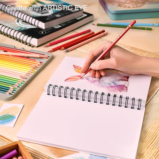 ARTISTIC EYE 5.5X8.5” Premium Sketch Book Set, Spiral Bound, Acid-Free Drawing - Image 6