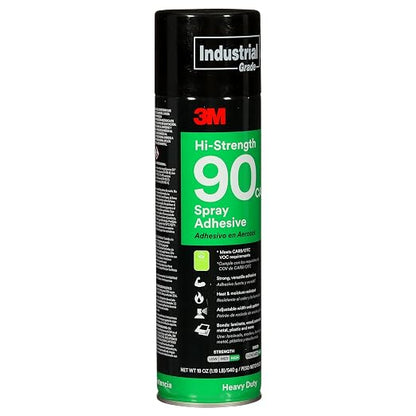 3M Hi-Strength 90 CA Spray Adhesive, Low VOC, Bonds Laminate, Net Wt 19 oz - Image 3