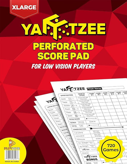 PlayDice Score Pads for Yahtzee: 120 Easy Tear Off, Large Print Score Sheets by PlayDice
