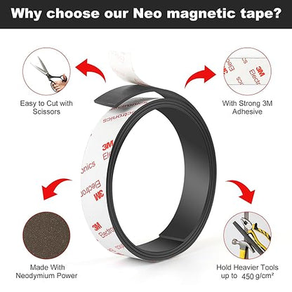 Neodymium Magnetic Tape, Flexible Magnet Tape Strips Roll - Image 3