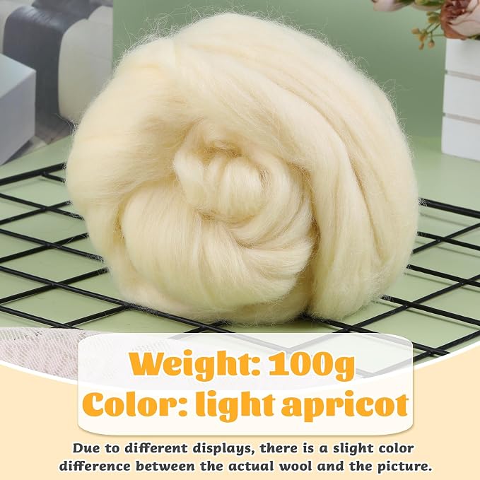 3.53oz Wool Roving Yarn, Wool Felting Supplies, Pure Wools, Chunky Yarn - Image 2