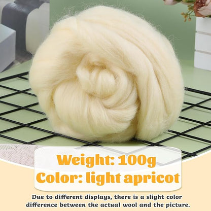3.53oz Wool Roving Yarn, Wool Felting Supplies, Pure Wools, Chunky Yarn - Image 2