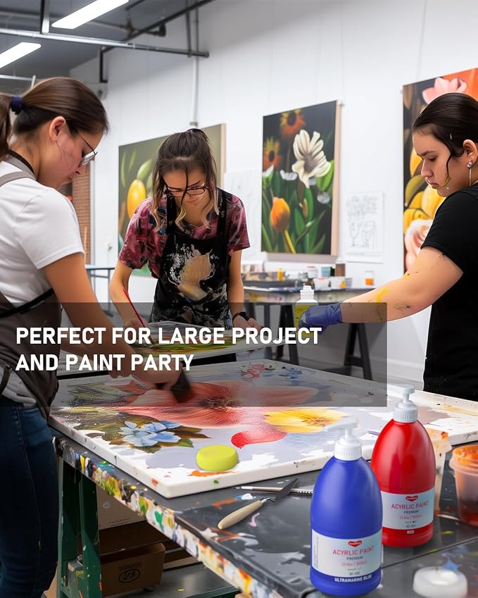 15 Colors Large Acrylic Paint Set Art Painting Bulk Supplies - Image 4