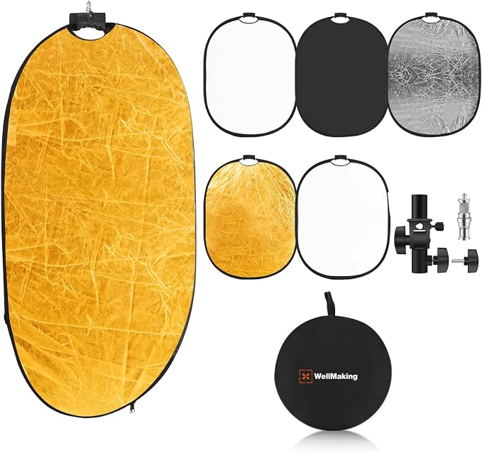 WELLMAKING 24'' x 36'' Photography Reflector 5-in-1 Collapsible Light Reflector by WELLMAKING