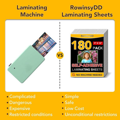 180 PCS Self-Adhesive Laminating Sheets, 9 x 12 Inches Self Adhesive Contact - Image 4