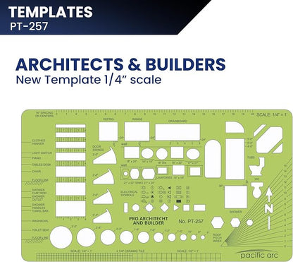 Pacific Arc, Architects & Builders Template, 1/4 in Scale, Drawing aid Stencil - Image 2