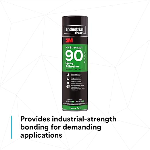3M Hi-Strength 90 Spray Adhesive, Bonds Laminate, Net Wt 17.6 oz, Will Spray - Image 5