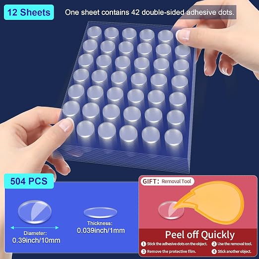 504 Pcs Clear Removable Adhesive Dots, Glue Point Dots - Image 2