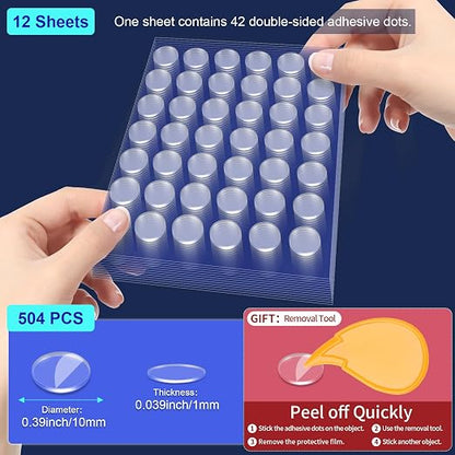 504 Pcs Clear Removable Adhesive Dots, Glue Point Dots - Image 2