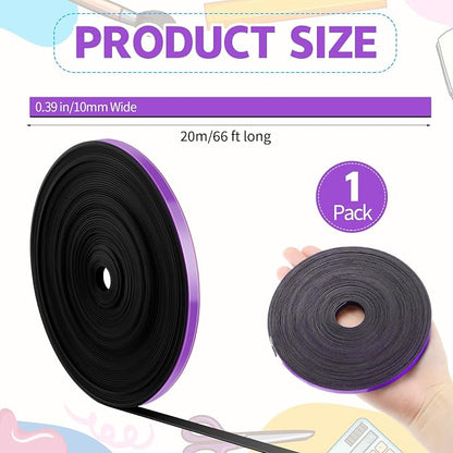 Magnetic Tape Roll Thin Strips, 0.39 Inch x 66 Feet Magnetic Board Dividers - Image 2