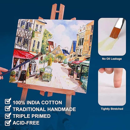 Stretched Canvases for Painting 16x20 Inch 5-Pack, 10 oz Triple Primed - Image 3