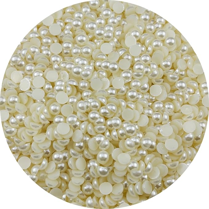 3000pcs 6mm Half Pearls for Crafts Flatback Round Half Pearl Beads for Jewelry by Unknown