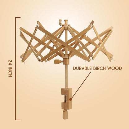 Brainmart Wooden Yarn Swift Umbrella Swift Yarn Winder Knitting Crocheting - Image 4