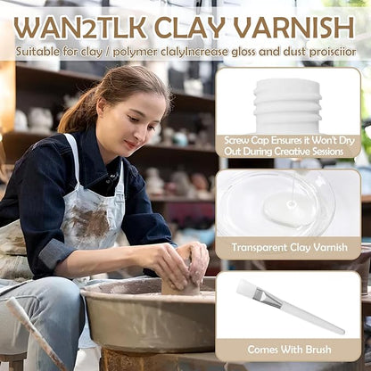 Air Dry Clay Glaze & Varnish 2-Pack - 100ml Each - Image 5