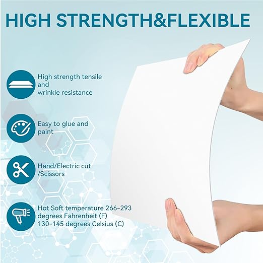 5 Pack White Plastic Sheets 8x12x0.04in Flexible High Tensile Plastic Sheets - Image 3