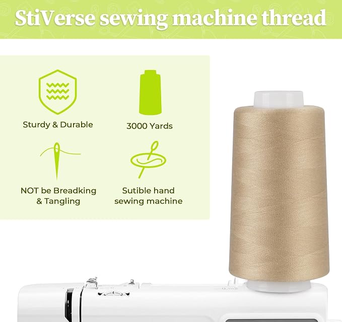 Serger Thread 4 Cones 3000 Yards Each Spool All Purpose Polyester Thread 40S/2 - Image 5