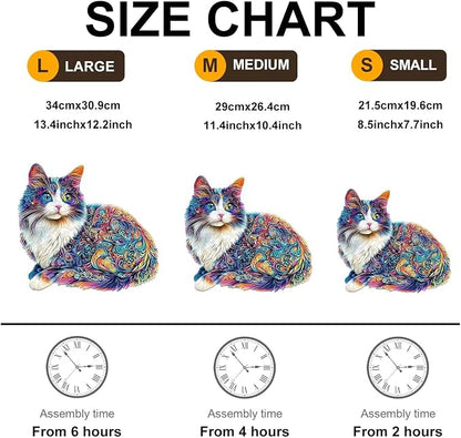 Lazy Cute Cat Adults Gifts Wooden 240 Pieces 13.4 * 12.2in - Image 4