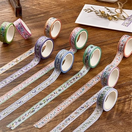 Washi Tape Set 10 Rolls, Embroidery Patterns Decorative Paper Sticker - Image 7